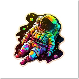 Colorful Space Astronaut Sticker #9 Posters and Art